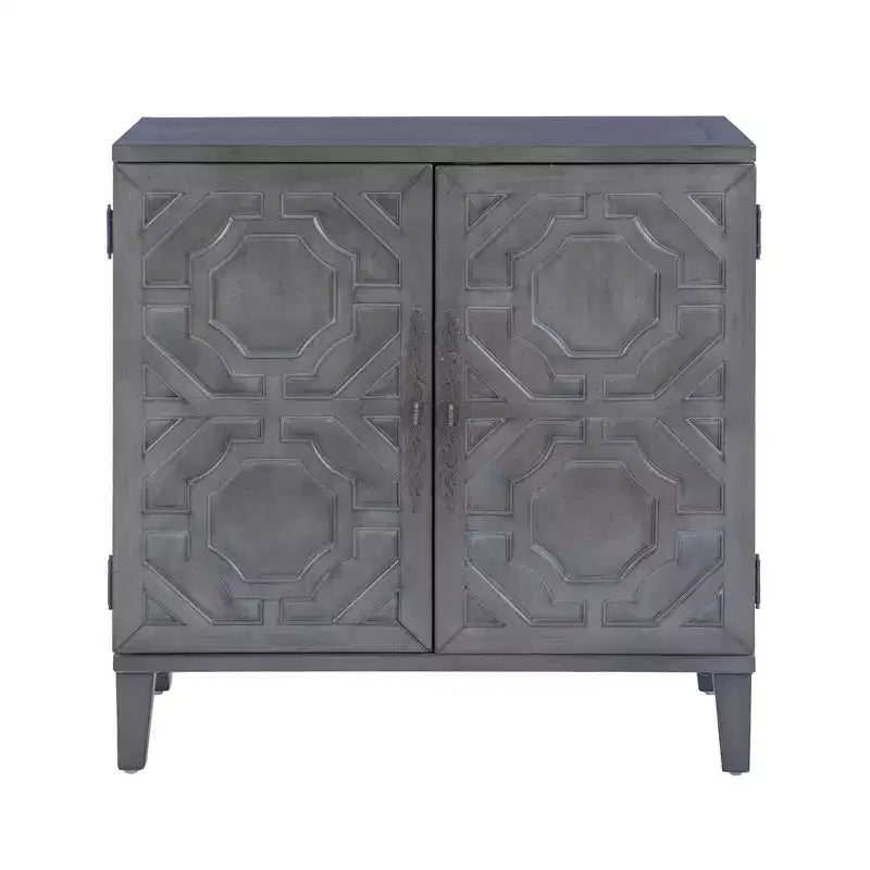 Solid Wood 2 Doors and 2 Shelves Accent Cabinet