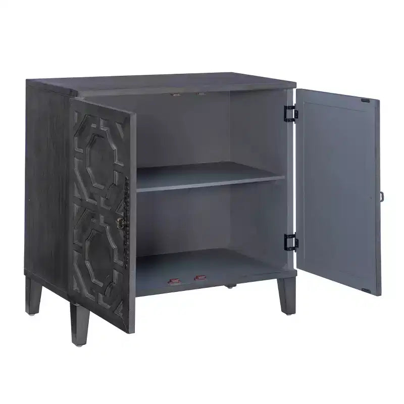 Solid Wood 2 Doors and 2 Shelves Accent Cabinet