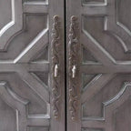 Solid Wood 2 Doors and 2 Shelves Accent Cabinet
