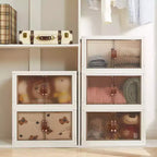 Foldable Stackable Storage Bins with Lockable Wheels – White Plastic Organizer