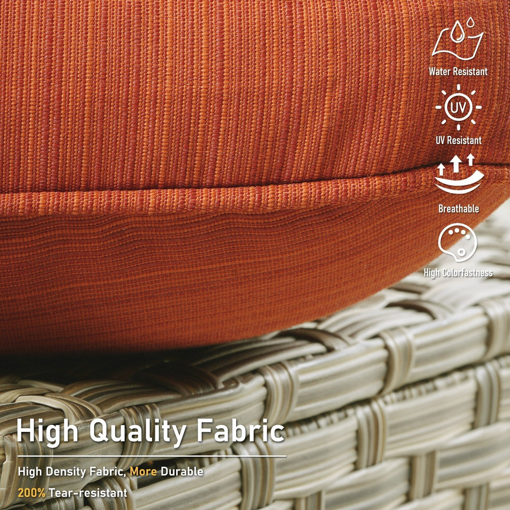 HOOOWOOO, Set di 2 Sedie da Esterno in Rattan Intrecciato con Schienale Alto