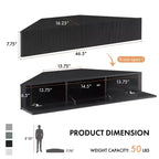 HOMES: Inside + Out  Mid-Century Modern 3 Shelf Corner Floating Console TV Stand for TVs up to 50"