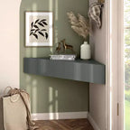HOMES: Inside + Out  Mid-Century Modern 3 Shelf Corner Floating Console TV Stand for TVs up to 50"