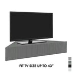 HOMES: Inside + Out  Mid-Century Modern 3 Shelf Corner Floating Console TV Stand for TVs up to 50"
