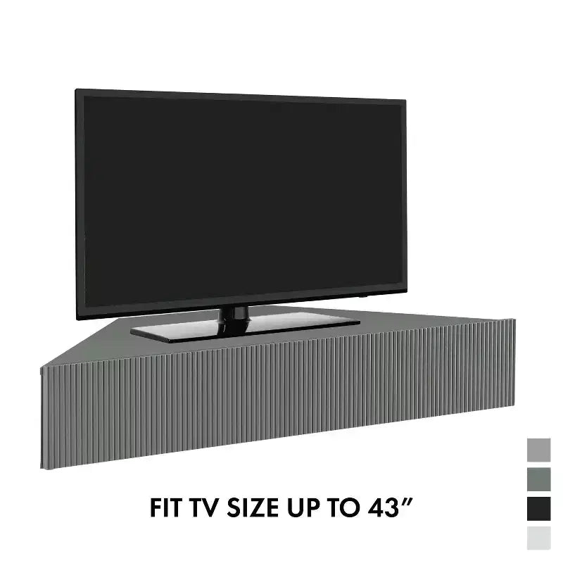 HOMES: Inside + Out  Mid-Century Modern 3 Shelf Corner Floating Console TV Stand for TVs up to 50"