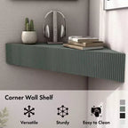 HOMES: Inside + Out  Mid-Century Modern 3 Shelf Corner Floating Console TV Stand for TVs up to 50"