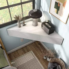 HOMES: Inside + Out  Mid-Century Modern 3 Shelf Corner Floating Console TV Stand for TVs up to 50"