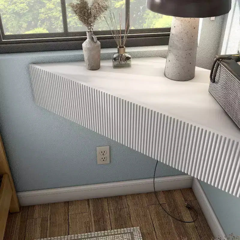 HOMES: Inside + Out  Mid-Century Modern 3 Shelf Corner Floating Console TV Stand for TVs up to 50"