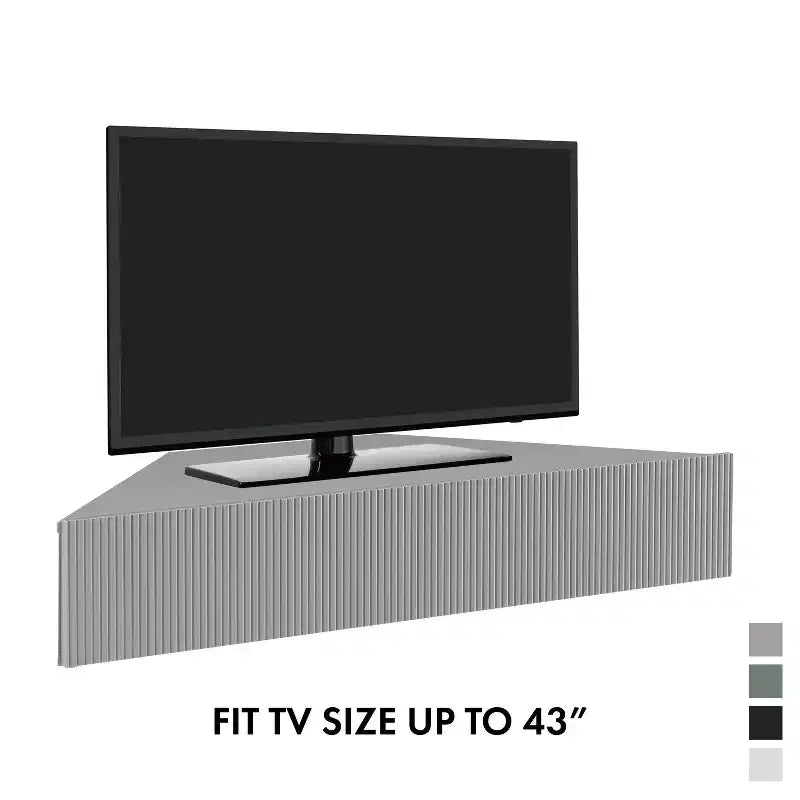 HOMES: Inside + Out  Mid-Century Modern 3 Shelf Corner Floating Console TV Stand for TVs up to 50"
