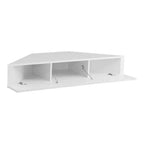 HOMES: Inside + Out  Mid-Century Modern 3 Shelf Corner Floating Console TV Stand for TVs up to 50"