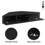 HOMES: Inside + Out  Mid-Century Modern 3 Shelf Corner Floating Console TV Stand for TVs up to 50"