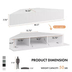 HOMES: Inside + Out  Mid-Century Modern 3 Shelf Corner Floating Console TV Stand for TVs up to 50"
