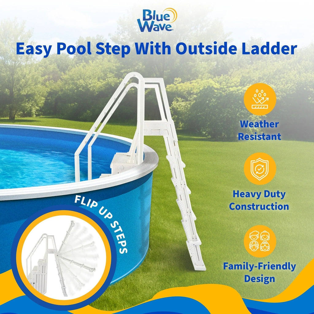 Scaletta esterna Blue Wave Easy per piscine fuori terra - 32.5 in. L x 56 in. P x 81 in. H