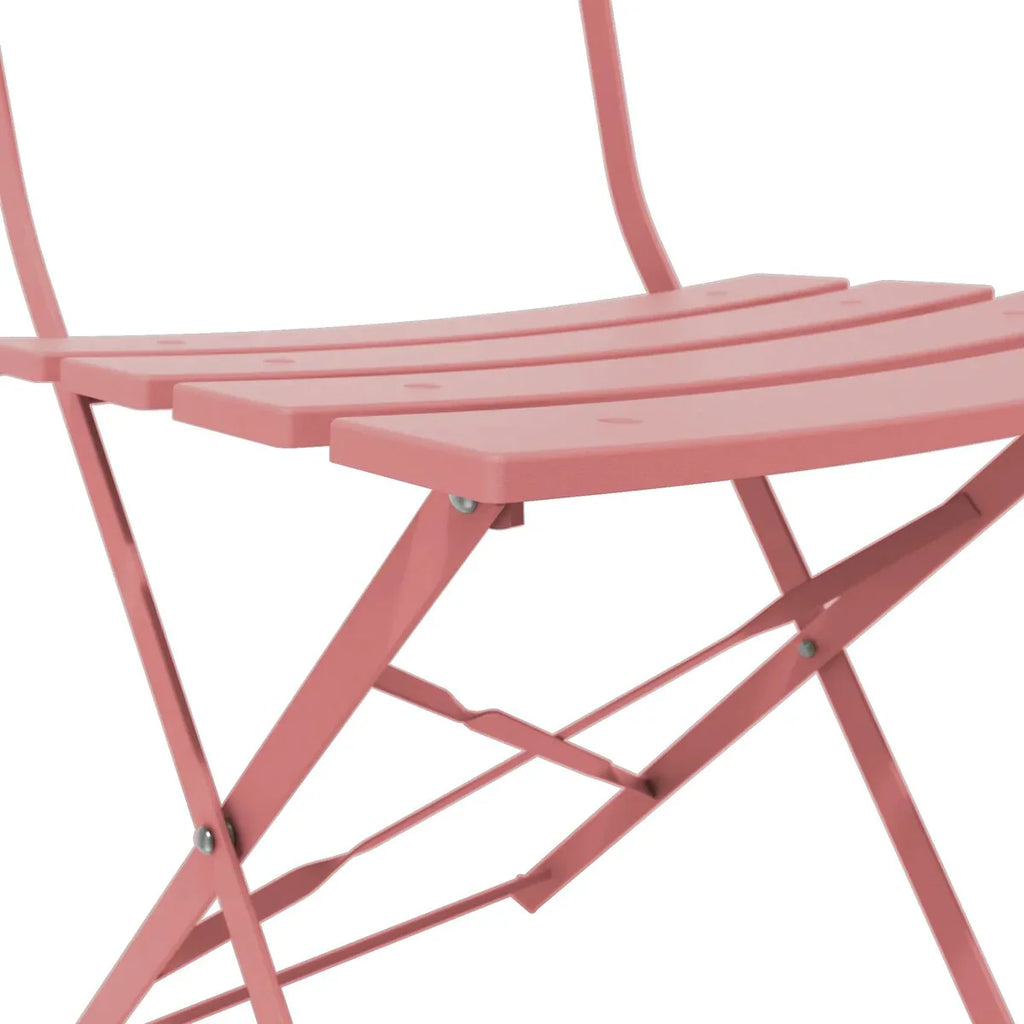 Set bistro pieghevole in metallo da 3 pezzi, set conversazione resistente alle intemperie per esterni/interni, per patio, cortile, giardino