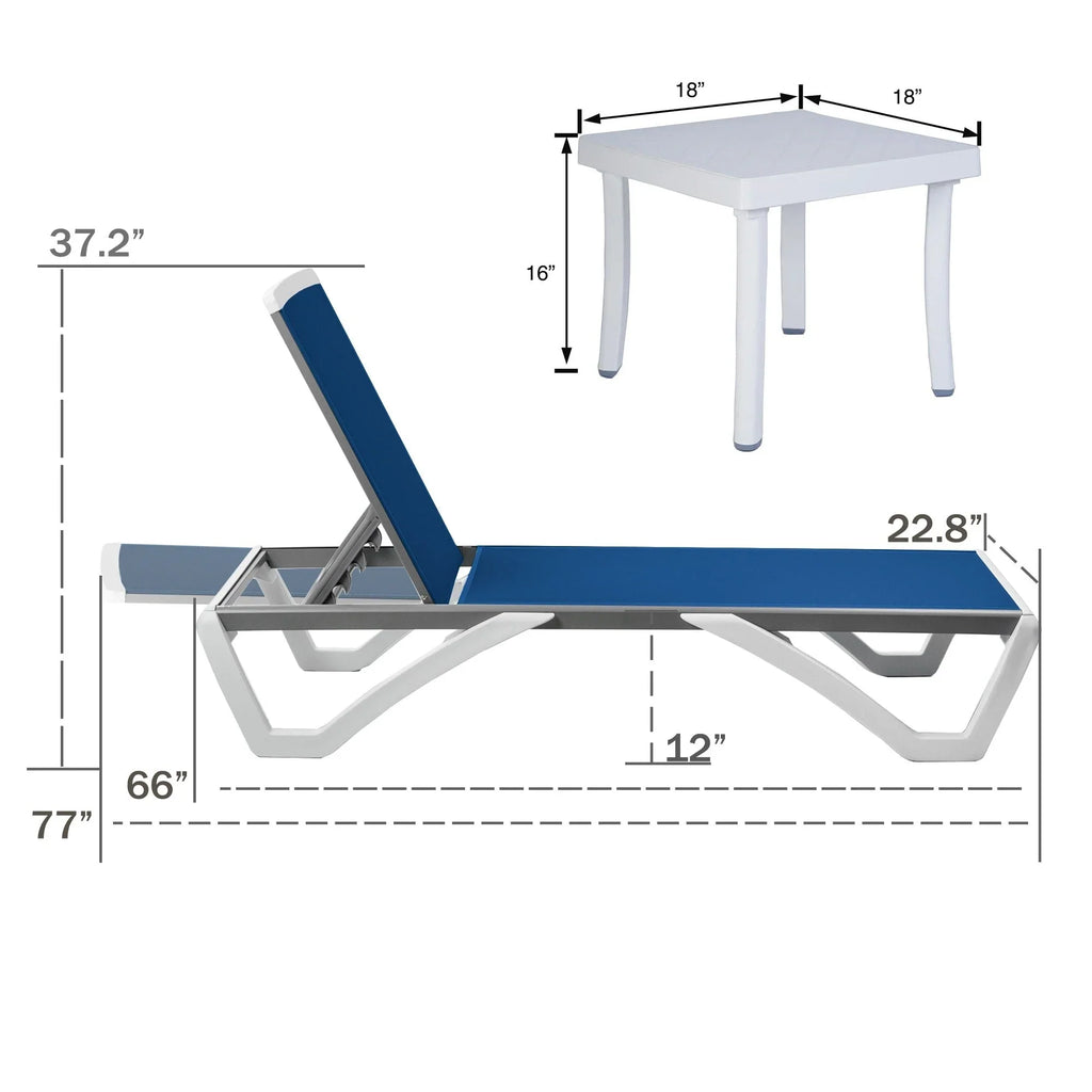 Kozyard Alan Sdraio Reclinabile Regolabile da Giardino con Telaio Completamente in Alluminio e Gambe in Resina di Polipropilene