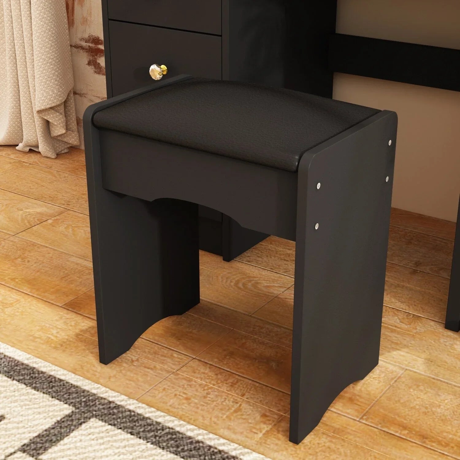 Tavolo da Trucco con Luci a LED, Specchio e Sgabello