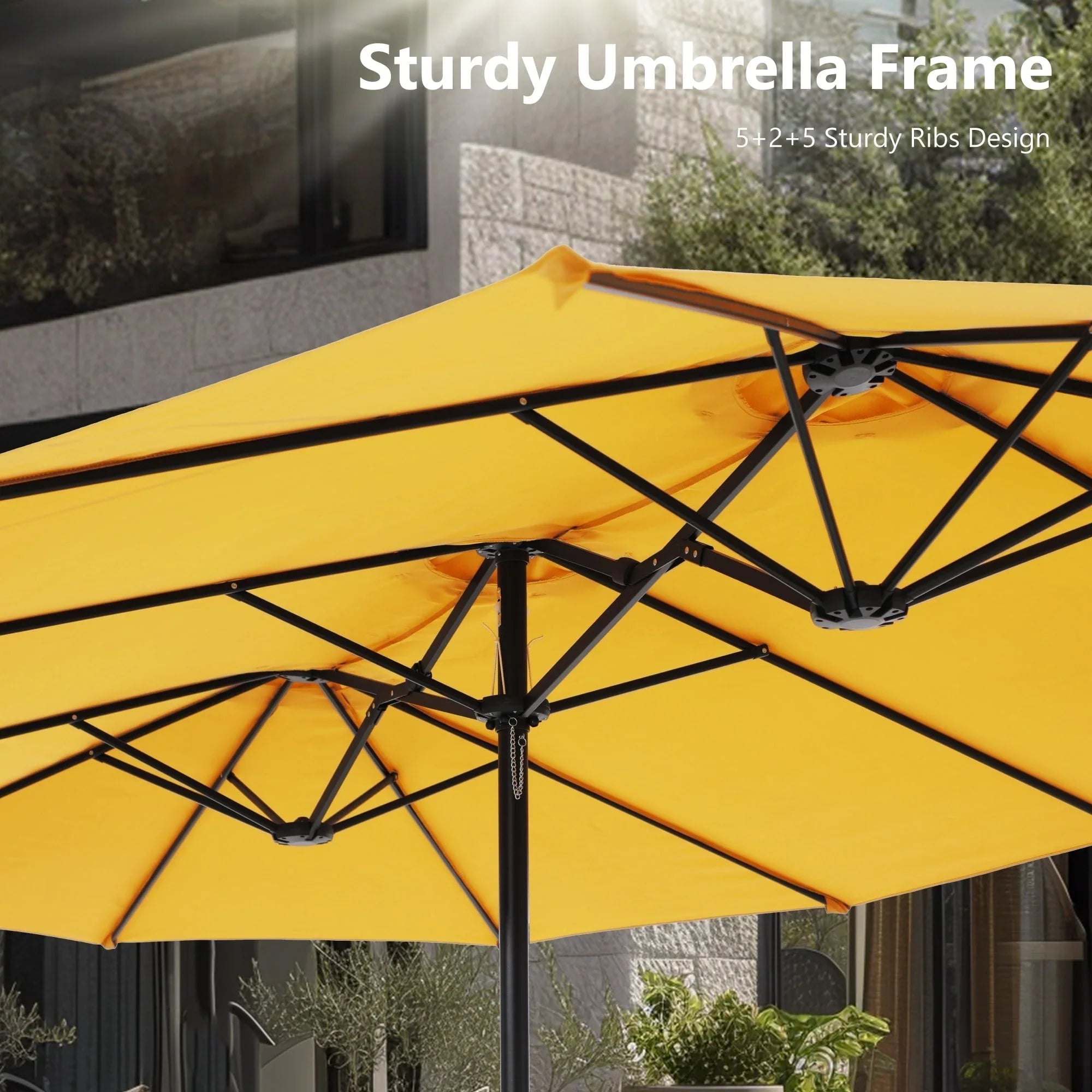 MAISON ARTS Ombrellone Doppio da 4,5 m, Extra Large, per Patio, con Base Inclusa