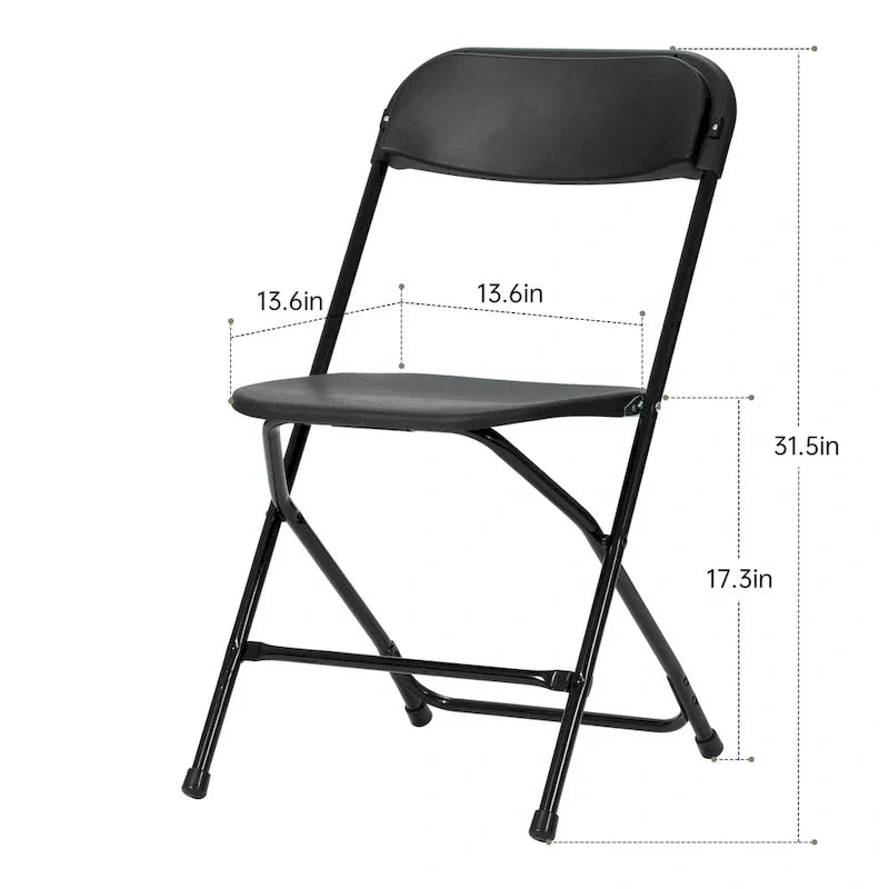 Sedia pieghevole in plastica da 10 pezzi capacità 158 kg per eventi, ufficio, matrimoni, feste, picnic, cucina, sala da pranzo