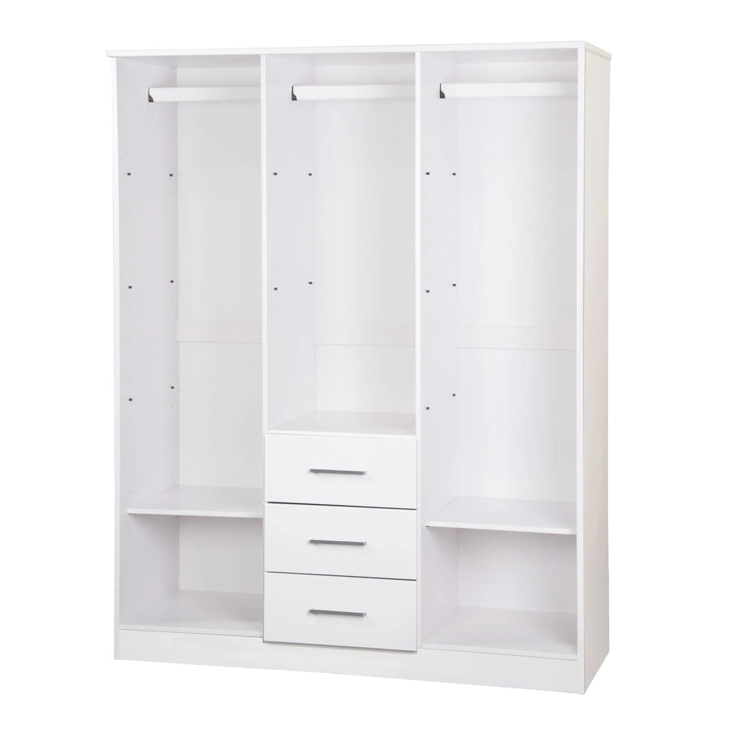 Palace Imports Armadio a 3 ante Cosmo 100% legno massello con ante in legno massello o a specchio