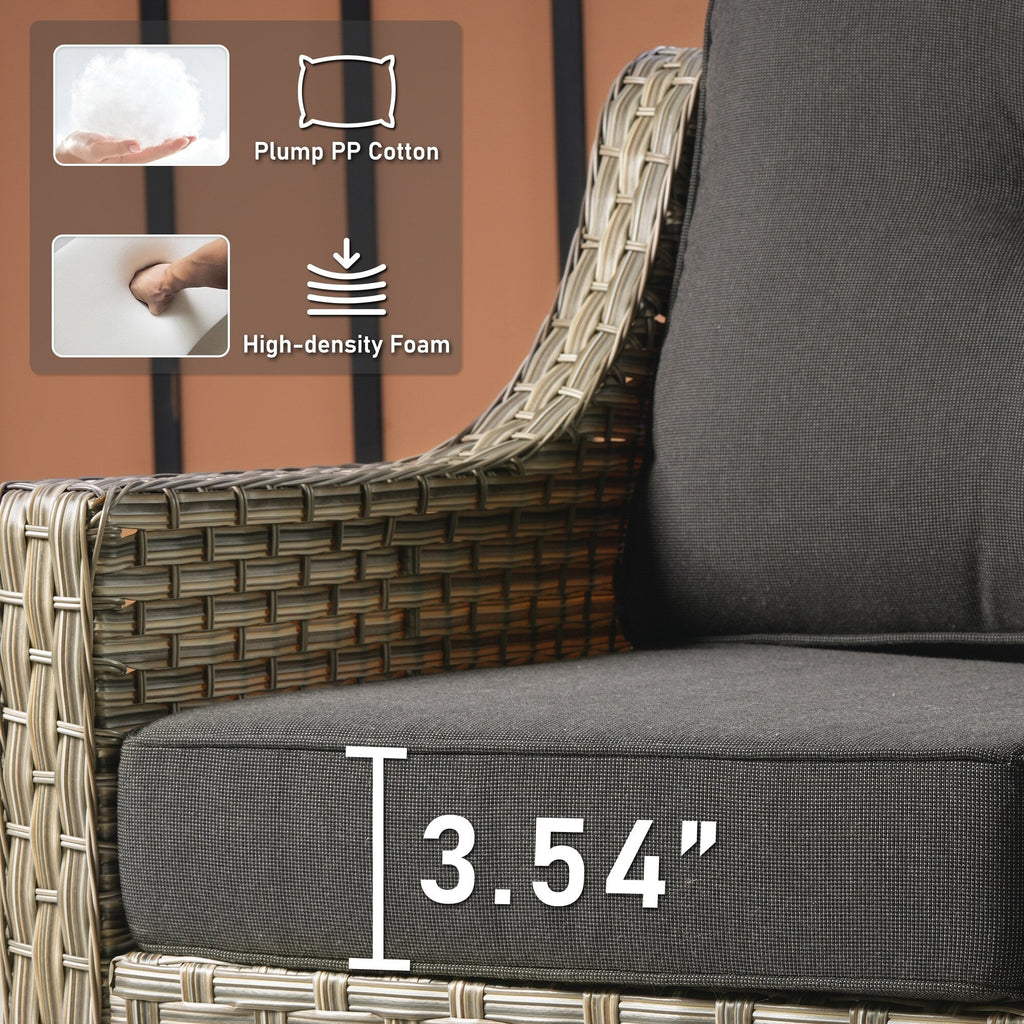 HOOOWOOO, Set di 2 Sedie da Esterno in Rattan Intrecciato con Schienale Alto