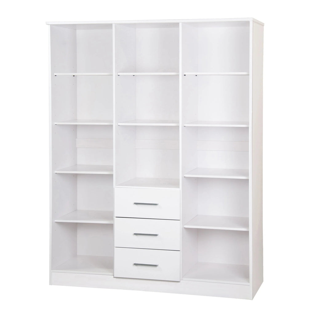 Palace Imports Armadio a 3 ante Cosmo 100% legno massello con ante in legno massello o a specchio