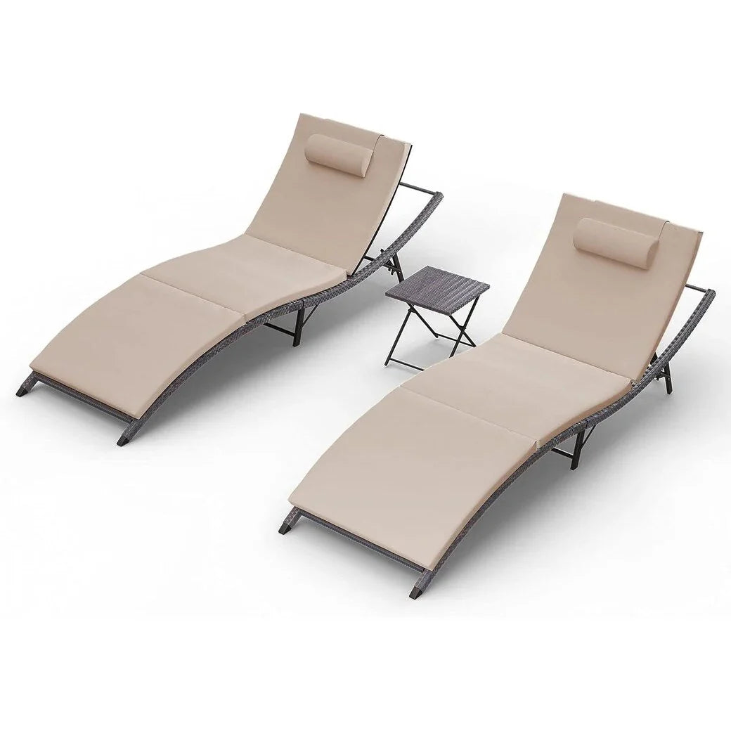 Set di 3 Chaise Lounge da Esterno Kullavik