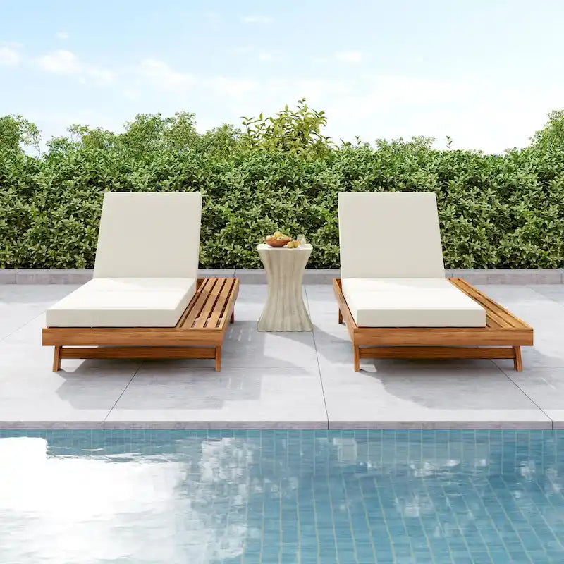 Christopher Knight Home - Michael, set di 2 chaise longue da esterno in acacia