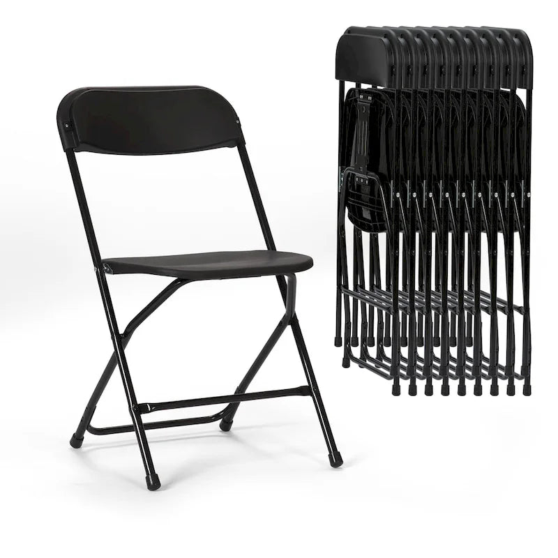 Sedia pieghevole in plastica da 10 pezzi capacità 158 kg per eventi, ufficio, matrimoni, feste, picnic, cucina, sala da pranzo