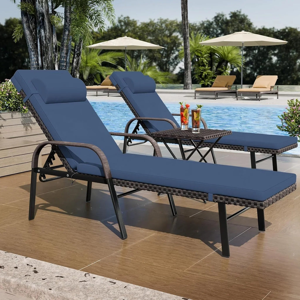 Set di 3 Chaise Lounge da Esterno Kullavik