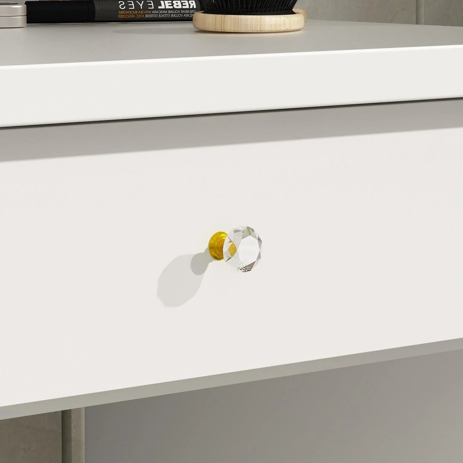 Tavolo da Trucco con Luci a LED, Specchio e Sgabello