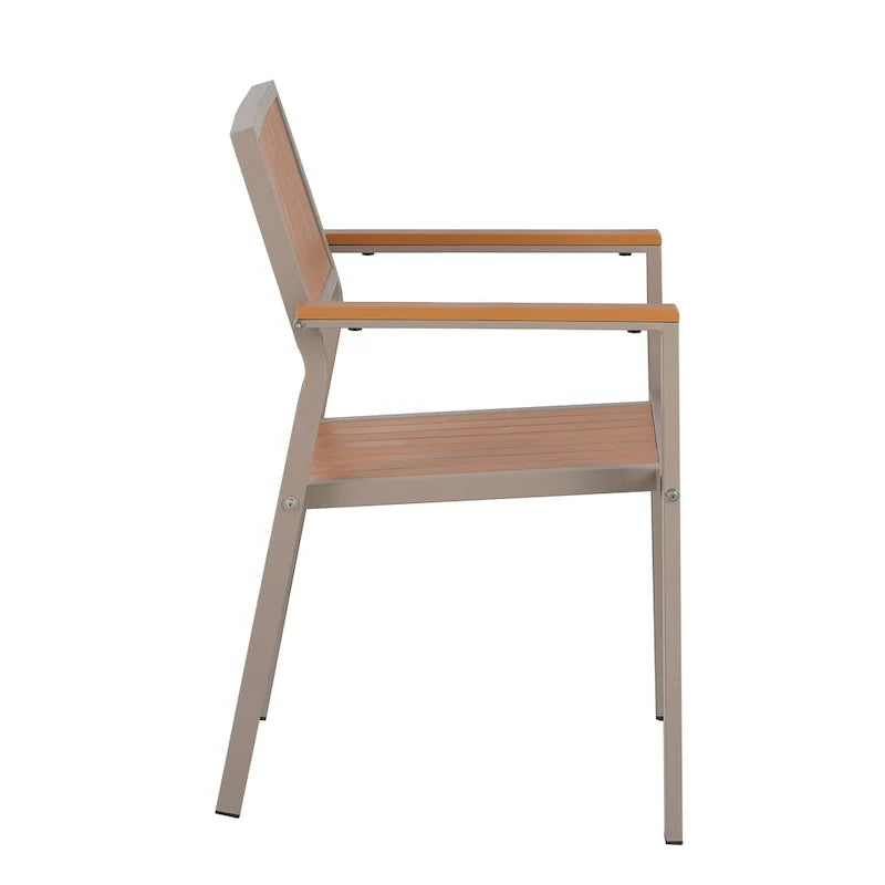 Set da pranzo da esterno allungabile a 7 pezzi con tavolo allungabile e 6 sedie con braccioli