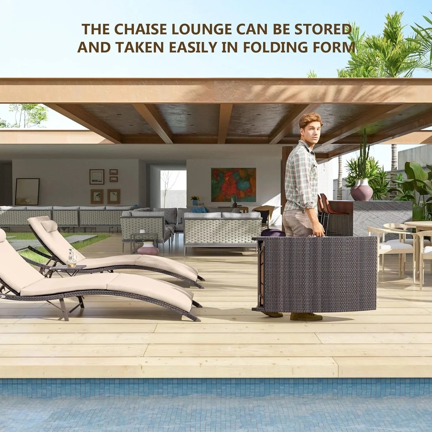 Set di 3 Chaise Lounge da Esterno Kullavik