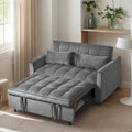 Divanetto Futon Moderno in Velluto con Schienale Reclinabile e Tasche, 2 Posti - Grigio Scuro / Grigio Chiaro / Blu / Nero