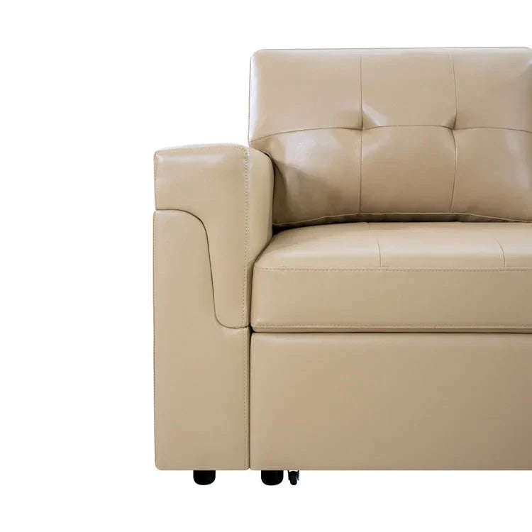 Divano componibile convertibile reversibile con letto estraibile, chaise longue con contenitore nascosto e gambe durevoli
