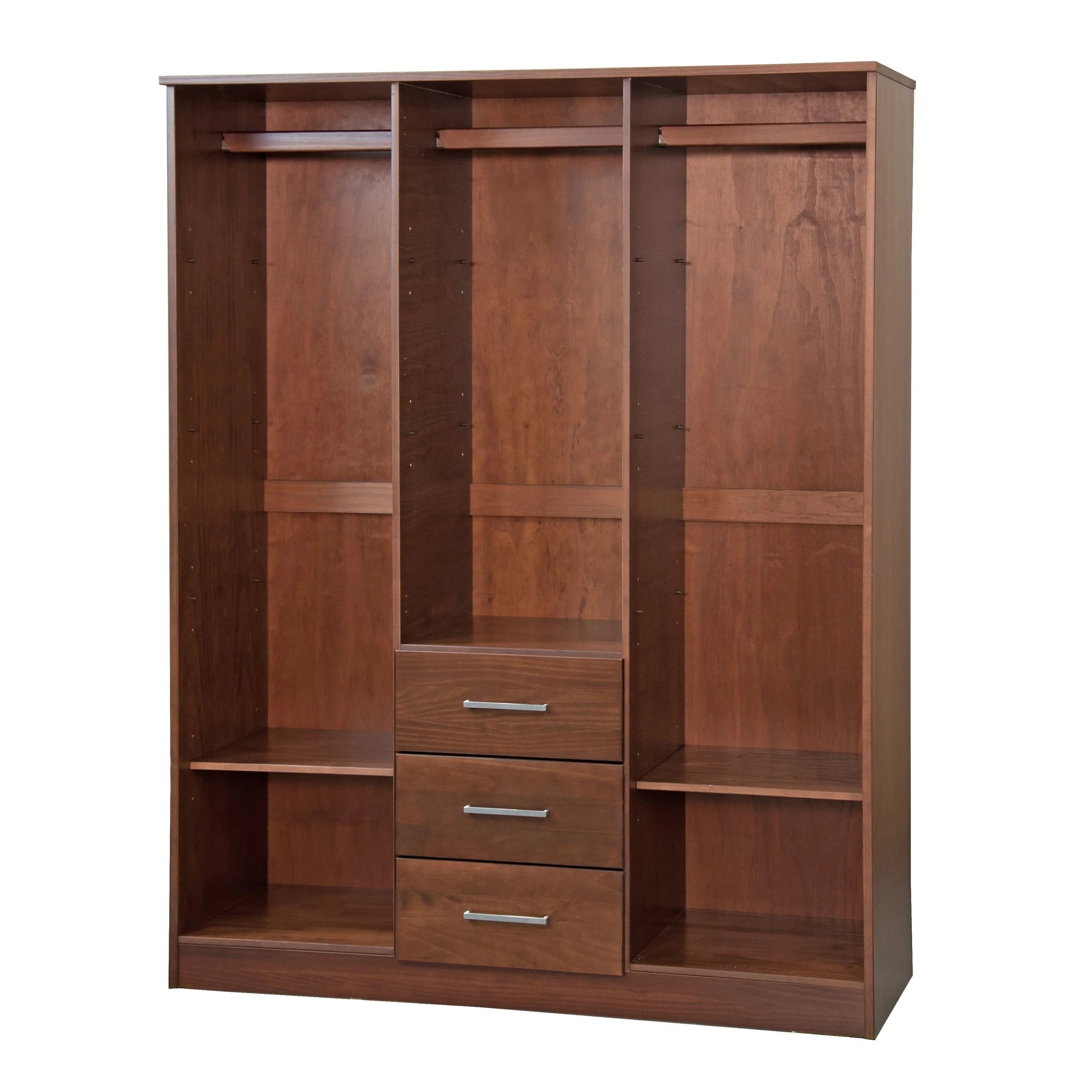 Palace Imports Armadio a 3 ante Cosmo 100% legno massello con ante in legno massello o a specchio