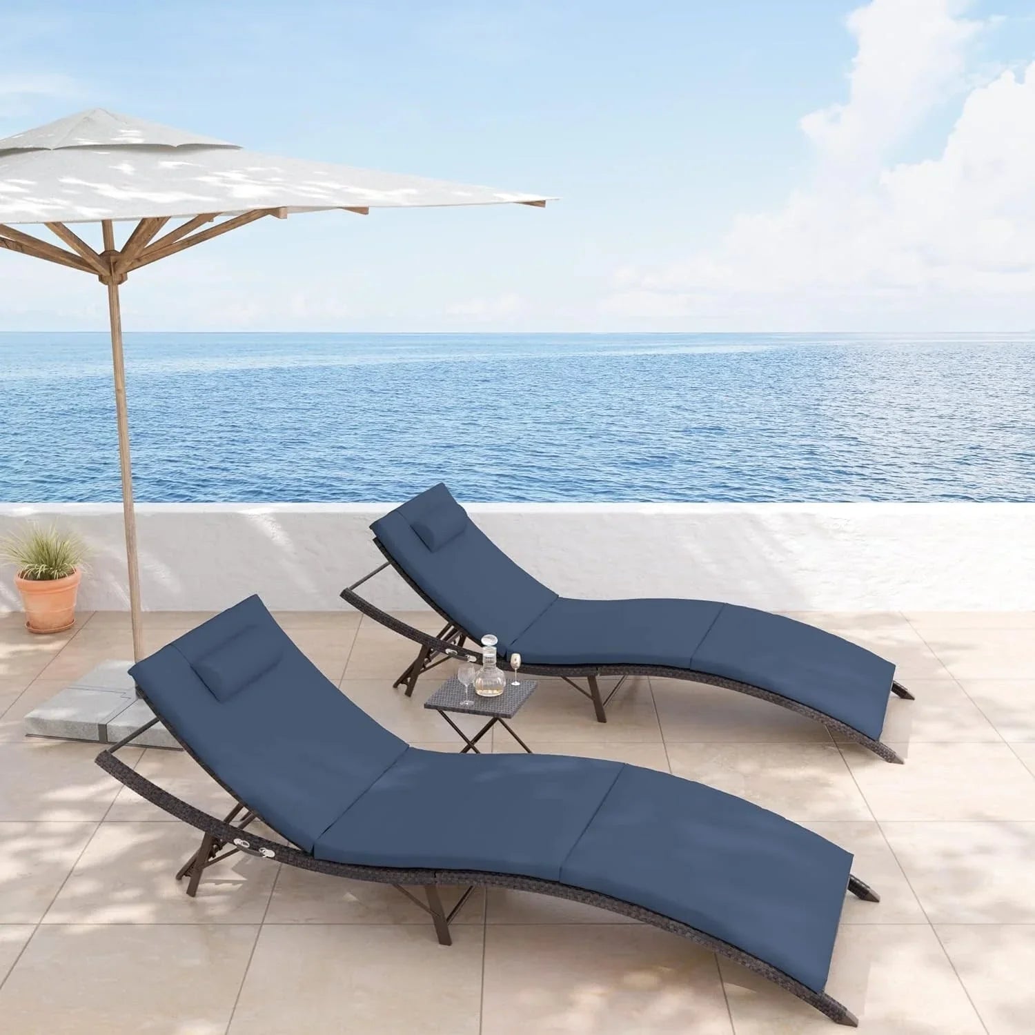 Set di 3 Chaise Lounge da Esterno Kullavik