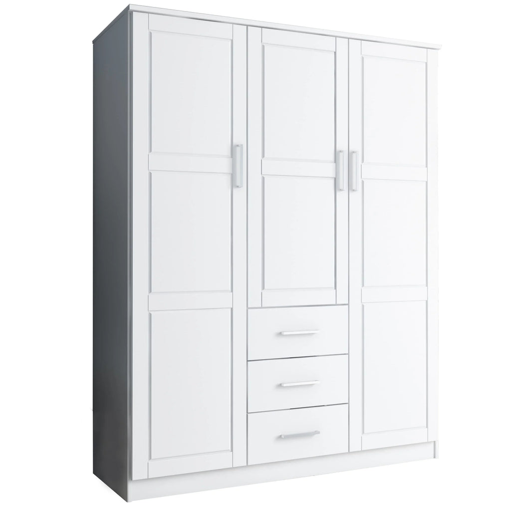 Palace Imports Armadio a 3 ante Cosmo 100% legno massello con ante in legno massello o a specchio