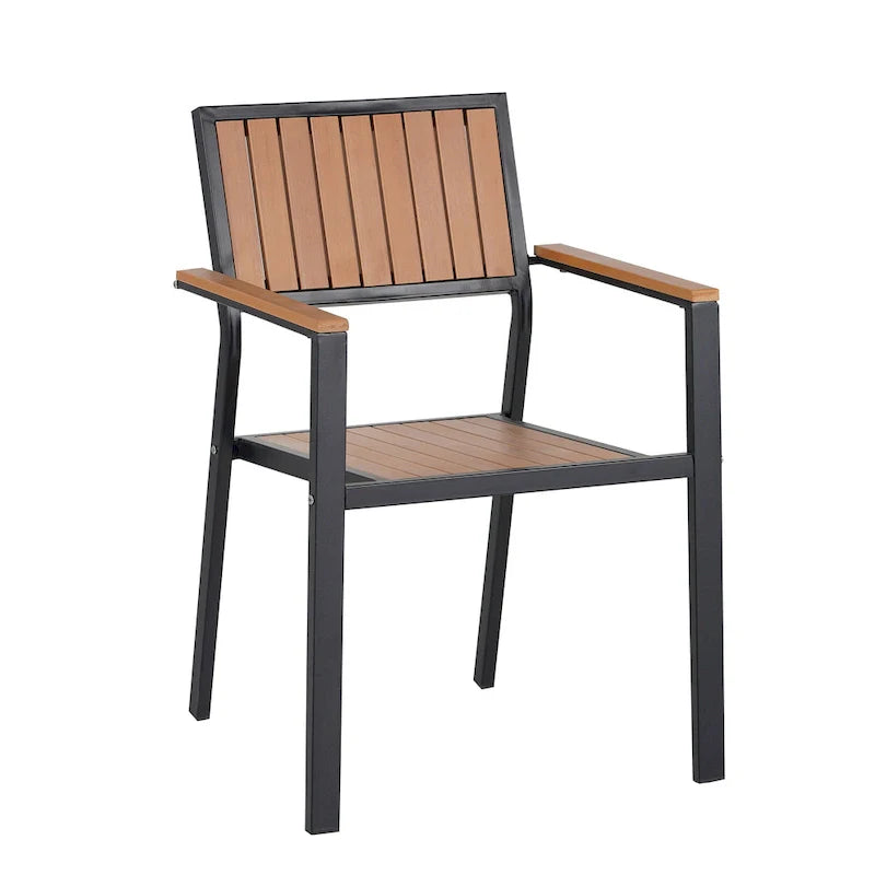 Set da pranzo da esterno allungabile a 7 pezzi con tavolo allungabile e 6 sedie con braccioli