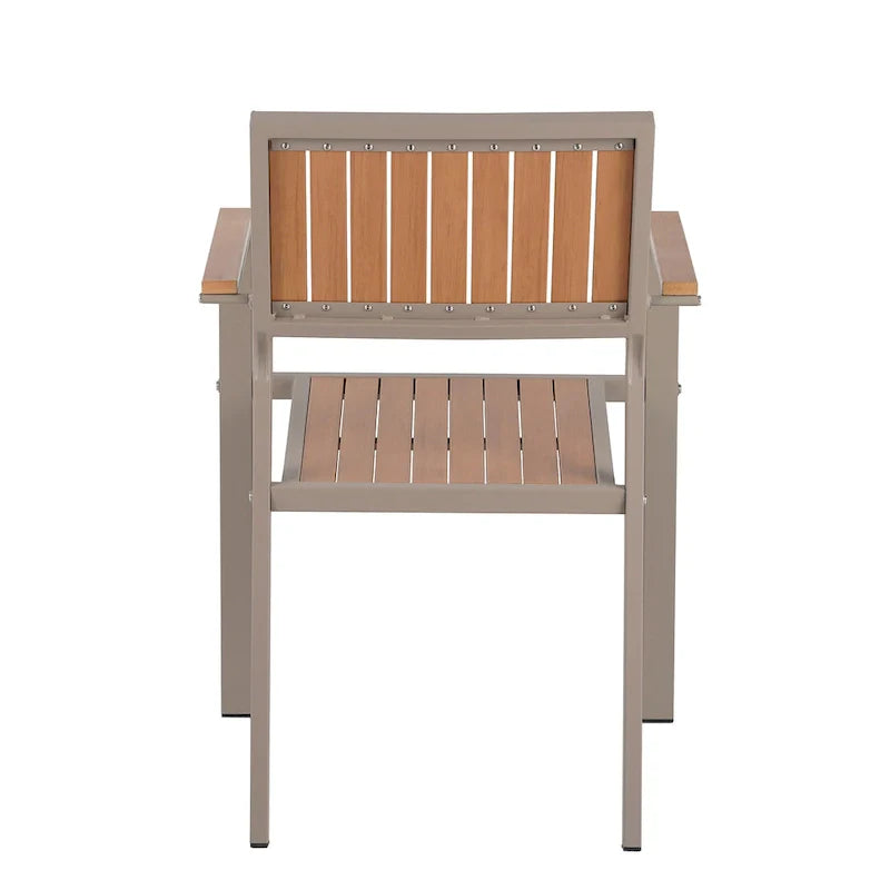 Set da pranzo da esterno allungabile a 7 pezzi con tavolo allungabile e 6 sedie con braccioli
