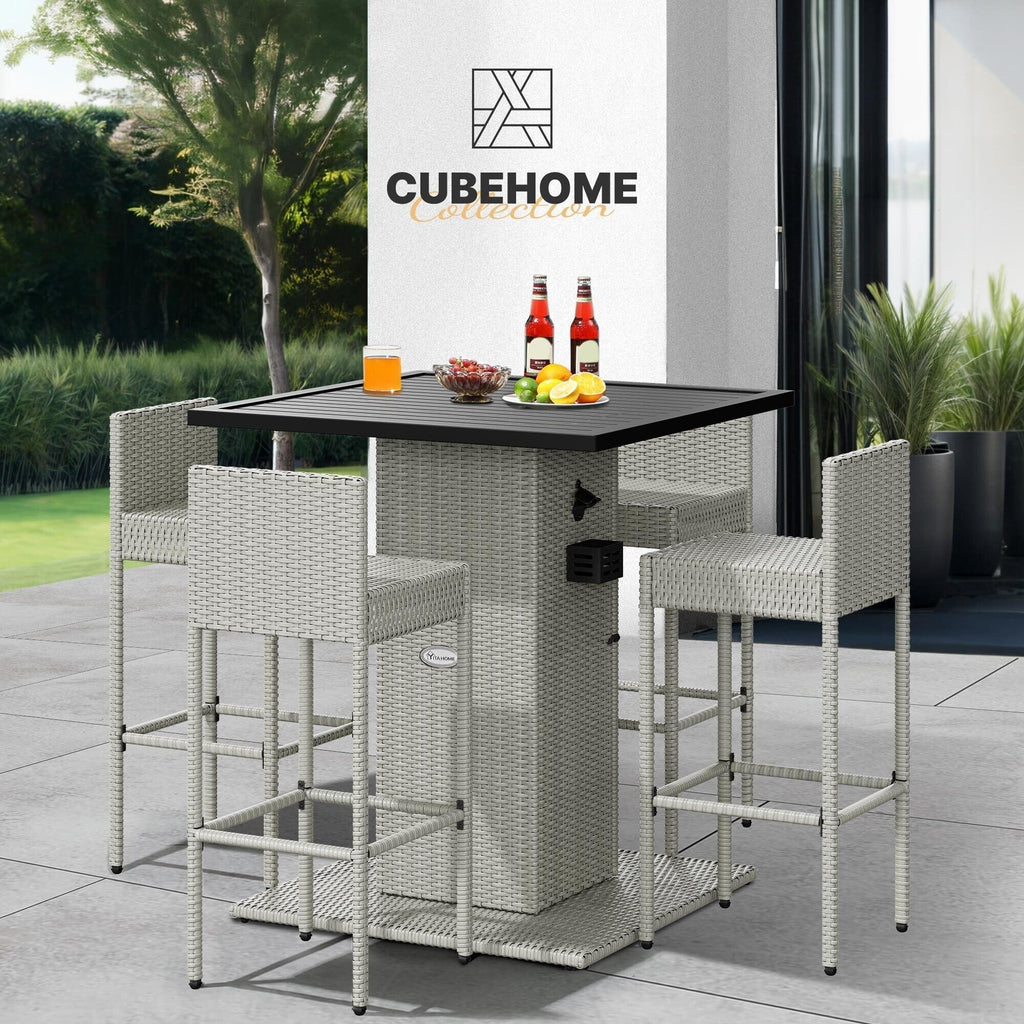 Moasis Set di Mobili da Esterno con Bar in Vimini 5 Pezzi - 5 PZ