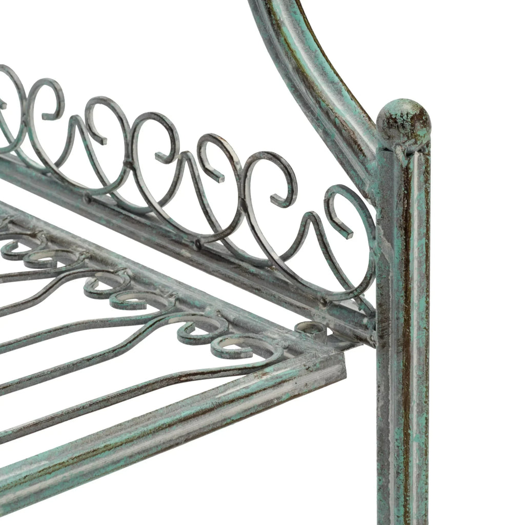 SAFAVIEH Bryn Scaffale da panettiere da esterno a 4 ripiani in ferro battuto vittoriano - 25 pollici L x 15 pollici P x 63 pollici H - 25 L x 15 P x 63 H