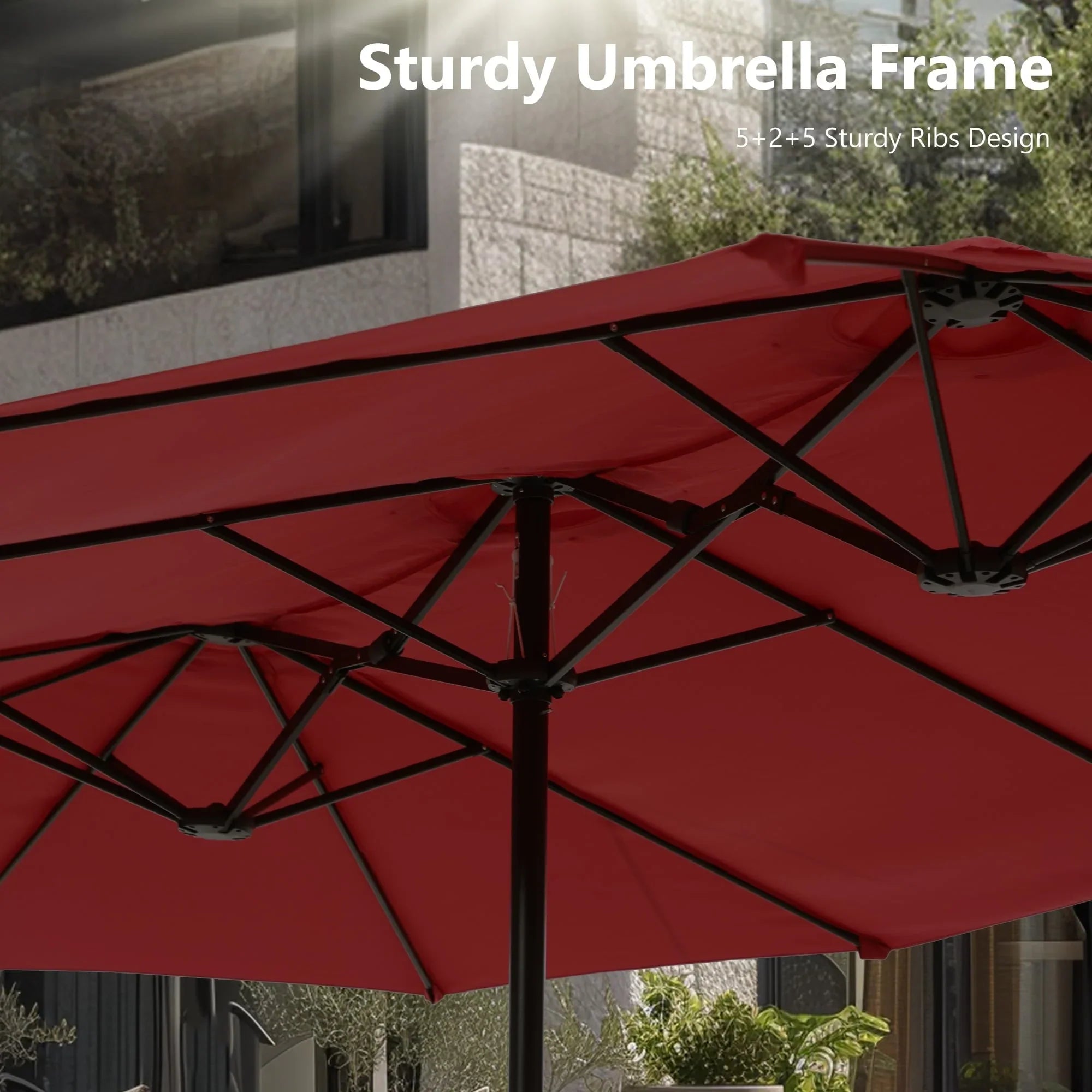 MAISON ARTS Ombrellone Doppio da 4,5 m, Extra Large, per Patio, con Base Inclusa