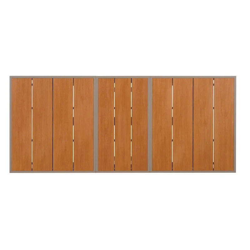 Set da pranzo da esterno allungabile a 7 pezzi con tavolo allungabile e 6 sedie con braccioli