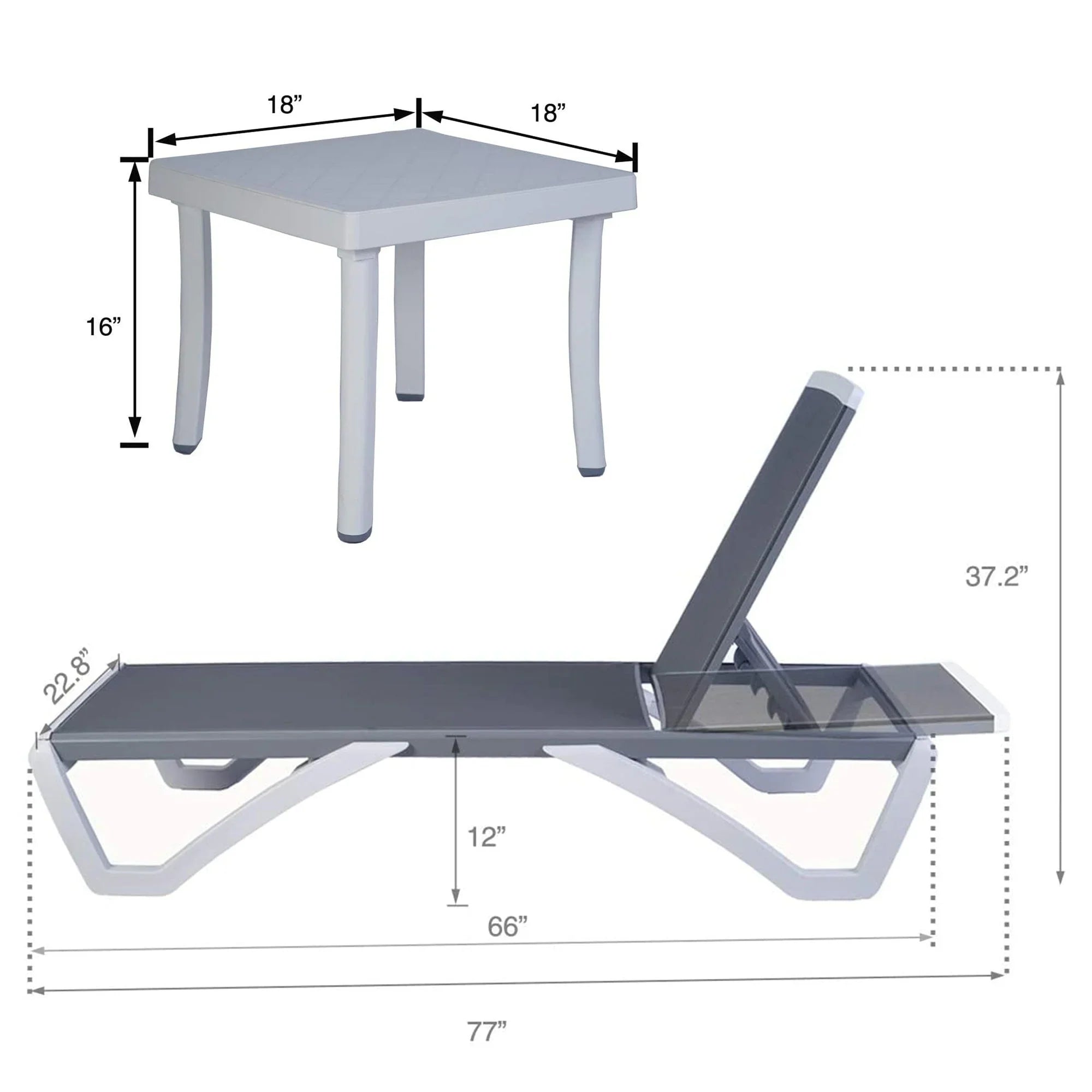 Kozyard Alan Sdraio Reclinabile Regolabile da Giardino con Telaio Completamente in Alluminio e Gambe in Resina di Polipropilene