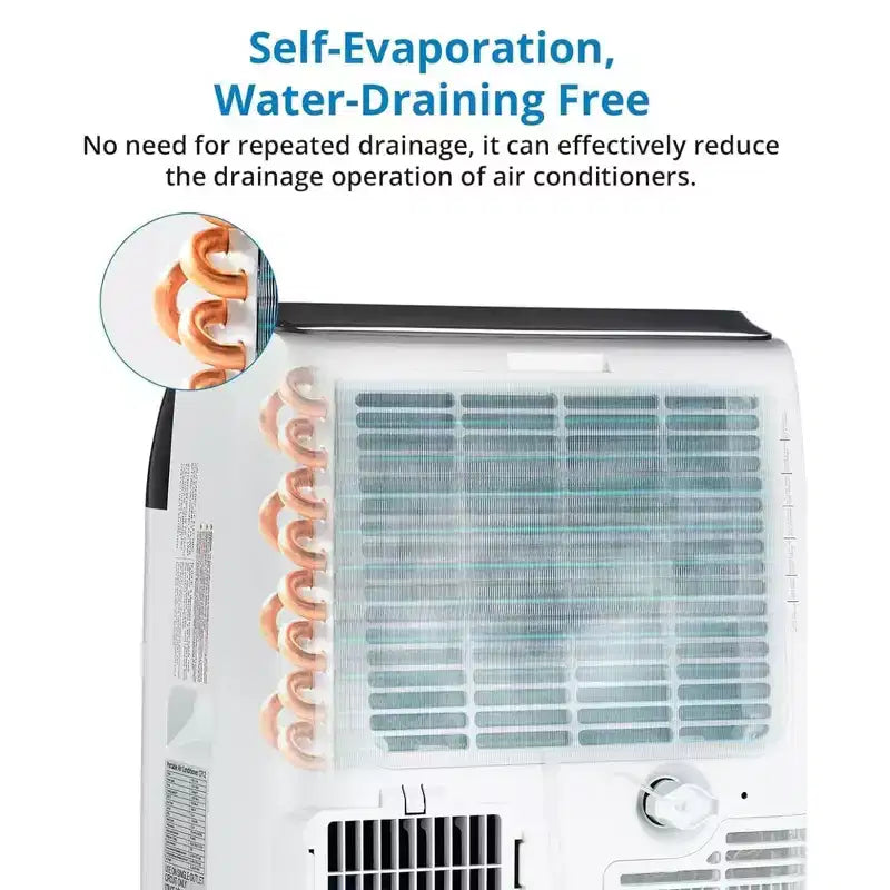 Condizionatore d'aria GustoWave 14000 BTU con telecomando, unità AC portatile per ambienti fino a 70 m², Bianco/Nero