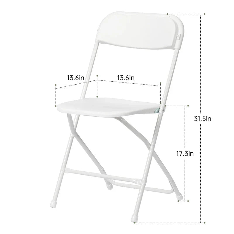 Sedia pieghevole in plastica da 10 pezzi capacità 158 kg per eventi, ufficio, matrimoni, feste, picnic, cucina, sala da pranzo