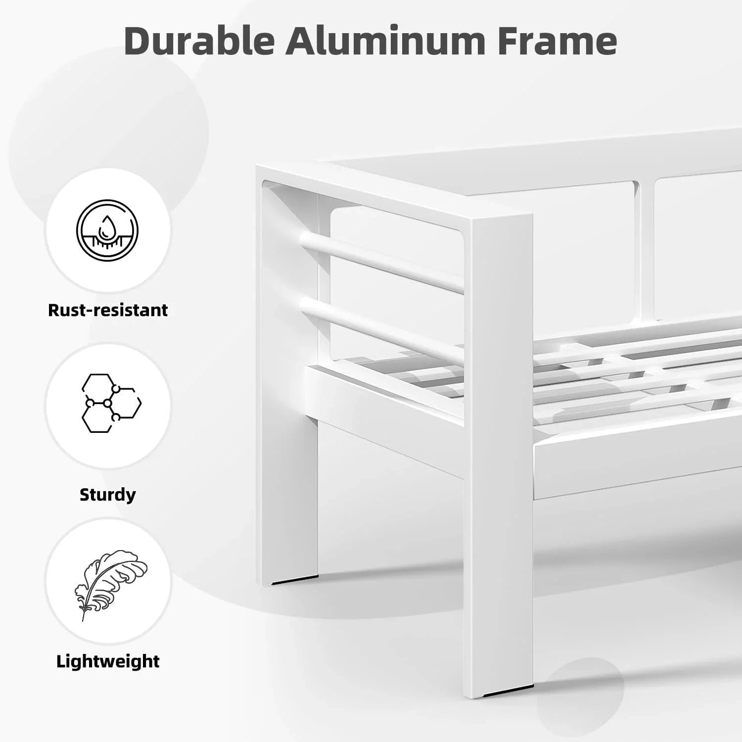 AECOJOY Set di mobili da giardino a 7 pezzi in alluminio Set da conversazione per esterni