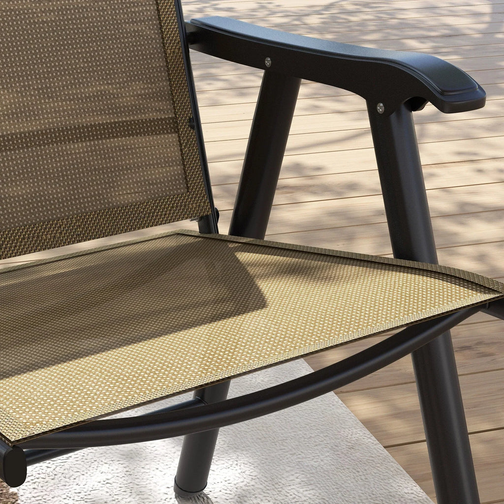 Set di 4 sedie pieghevoli Outsunny per patio, dal design semplice ed elegante, comode per terrazza, giardino, cortile e viaggio
