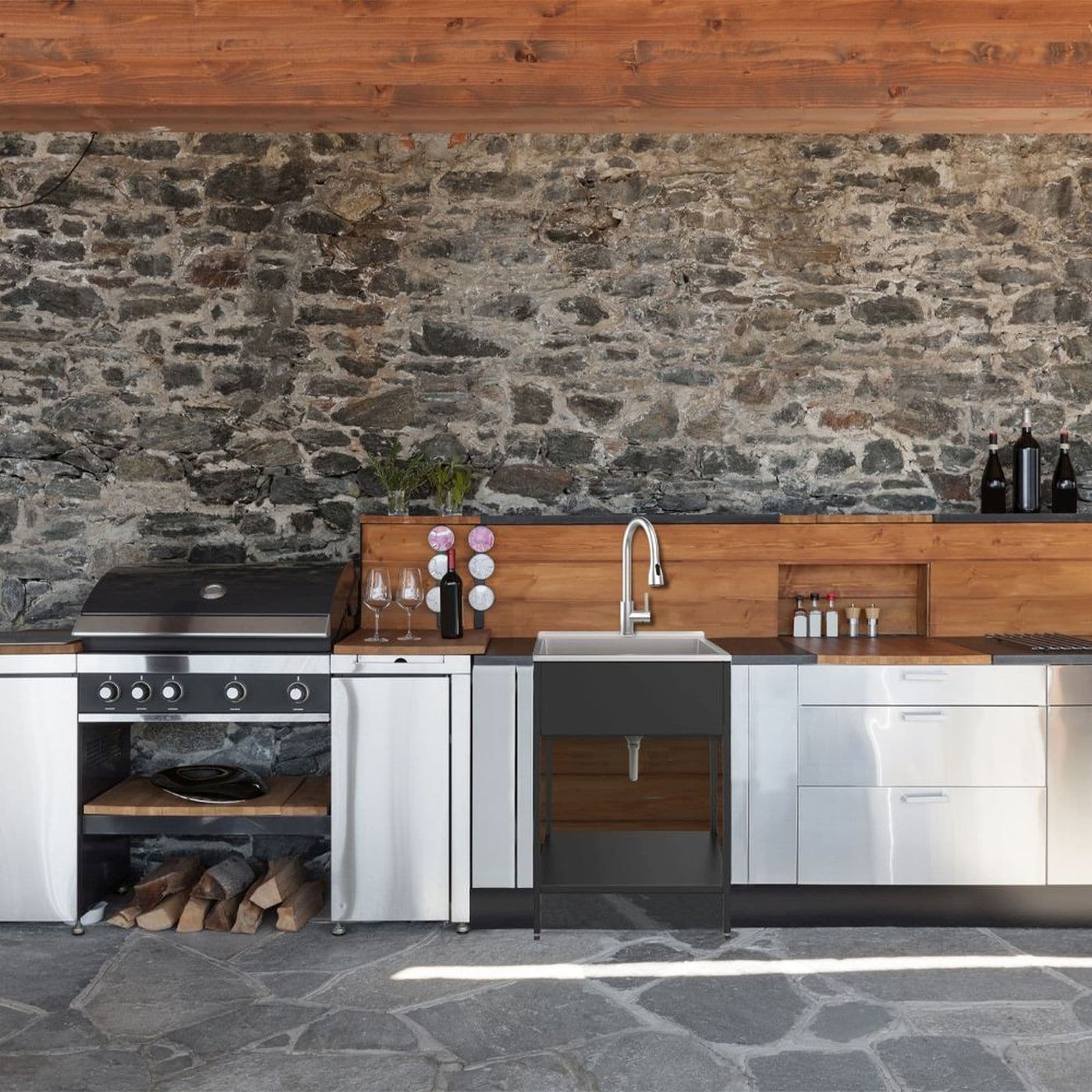 Lavello per bucato e supporto Transolid EWS-2422S in acciaio inossidabile, 24" L x 22" P x 35" A - 24" x 22"