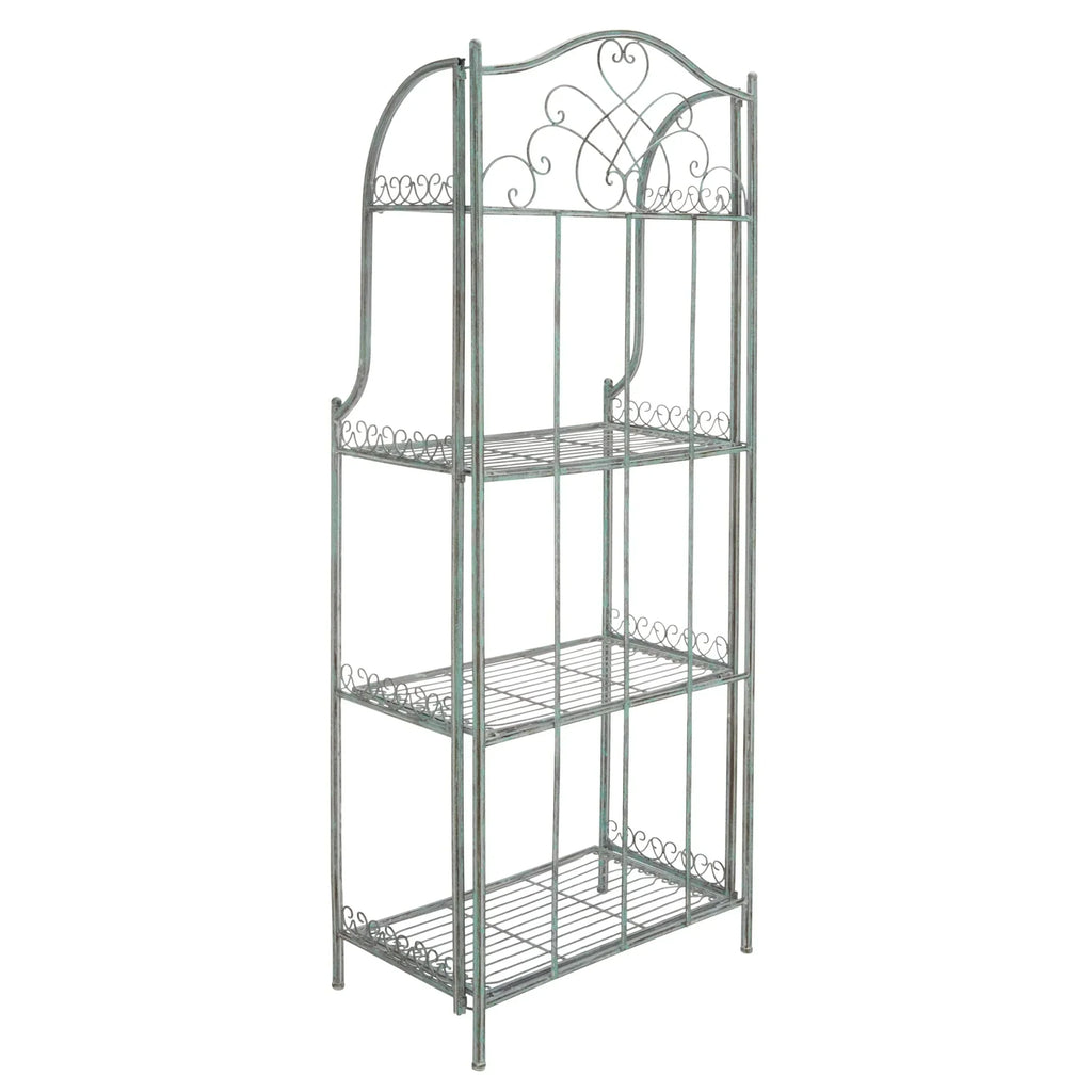 SAFAVIEH Bryn Scaffale da panettiere da esterno a 4 ripiani in ferro battuto vittoriano - 25 pollici L x 15 pollici P x 63 pollici H - 25 L x 15 P x 63 H